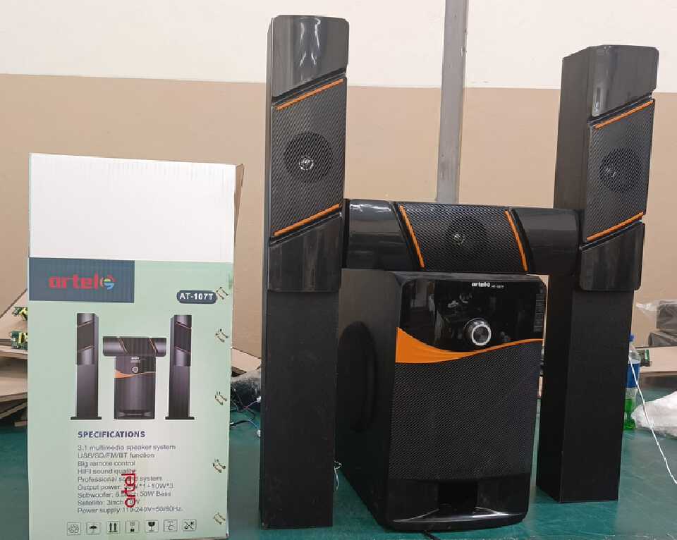 GOOD QUALITY !Artel AT-107 3.1 CH Tall Boy Multimedia Speaker System – Powerful Bass Home Theater Tower Speaker, Bluetooth Subwoofer Sound System for TV, USB, FM & AUX Support