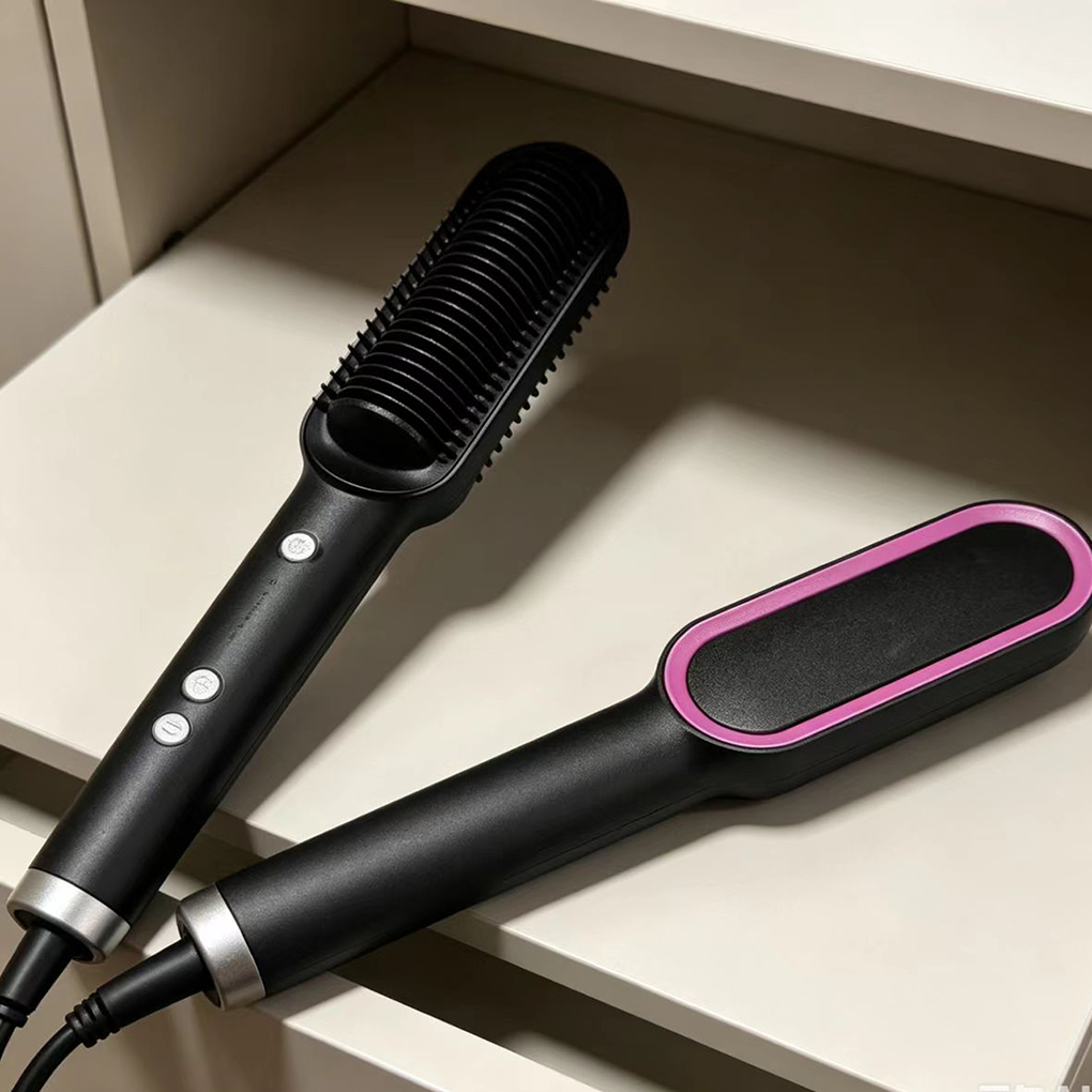 Straight Hair Comb With Negative Ion Function For Both Straight And Curly Hair Two-In-One Lazy Curling Hair Iron.