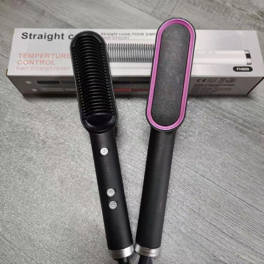 Straight Hair Comb With Negative Ion Function For Both Straight And Curly Hair Two-In-One Lazy Curling Hair Iron.