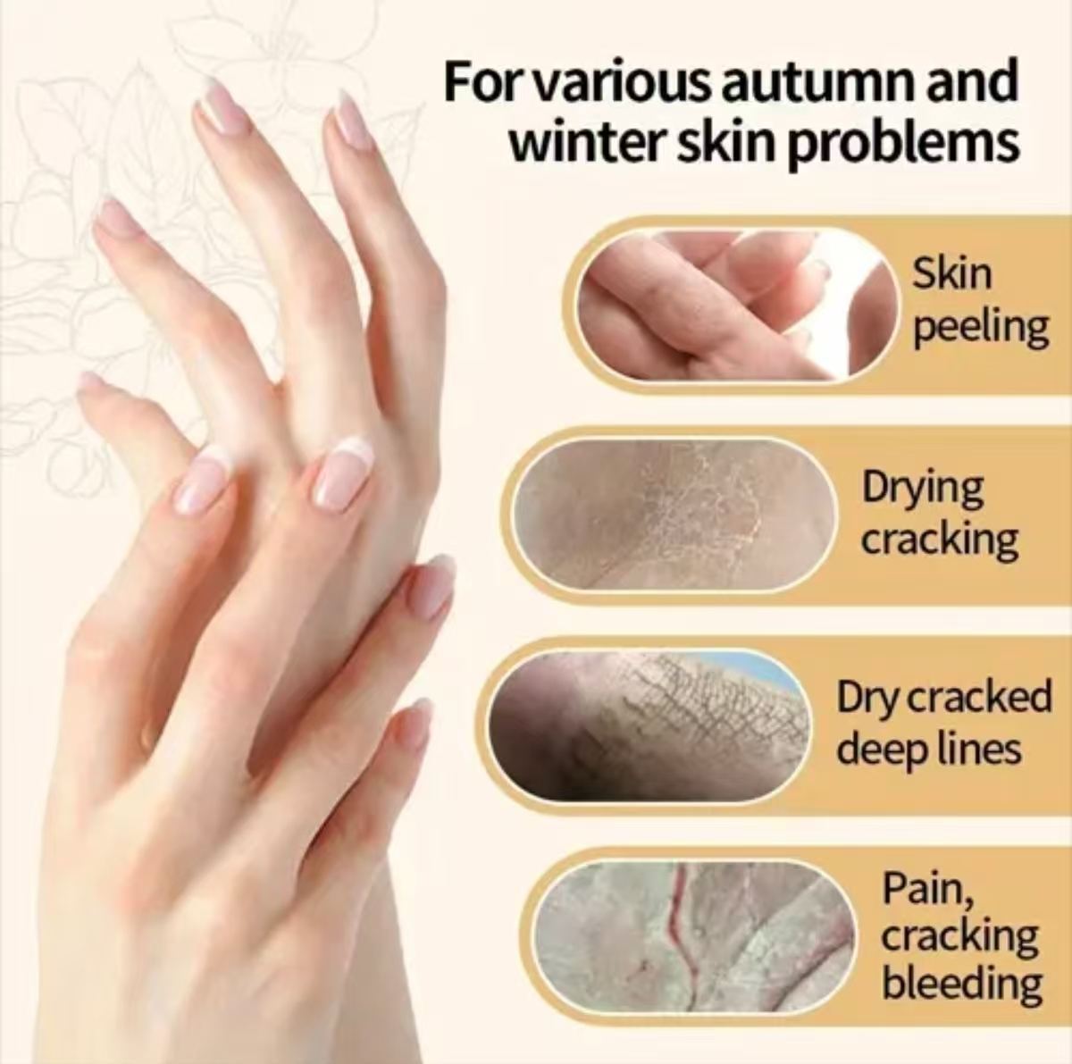 Collagen Anti Wrinkle Hand Cream, Moisturizing Repair Dry Cracked Rough Hands, Anti-Aging Whitening Nourishing Hand Lotion For African Dry Skin