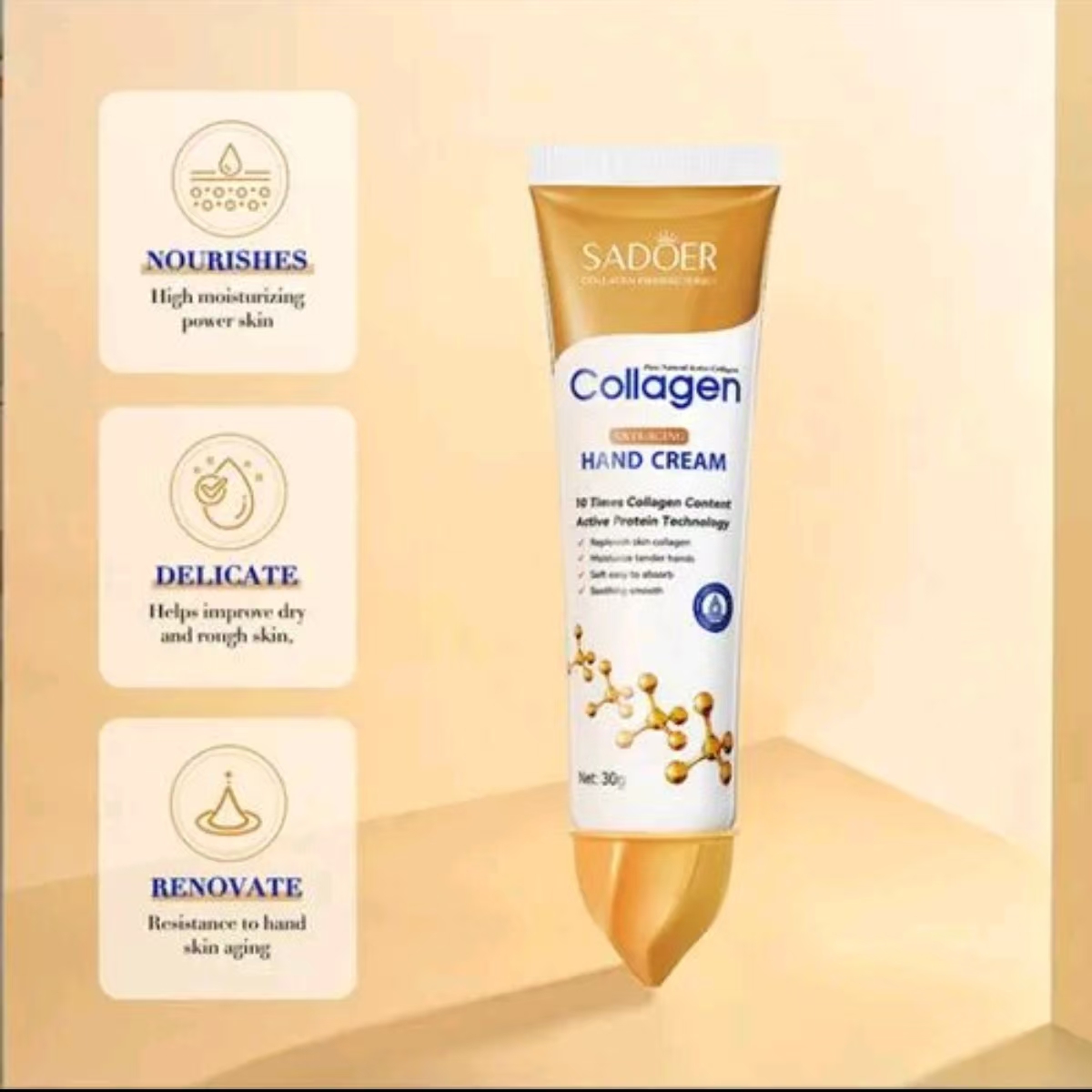 Collagen Anti Wrinkle Hand Cream, Moisturizing Repair Dry Cracked Rough Hands, Anti-Aging Whitening Nourishing Hand Lotion For African Dry Skin