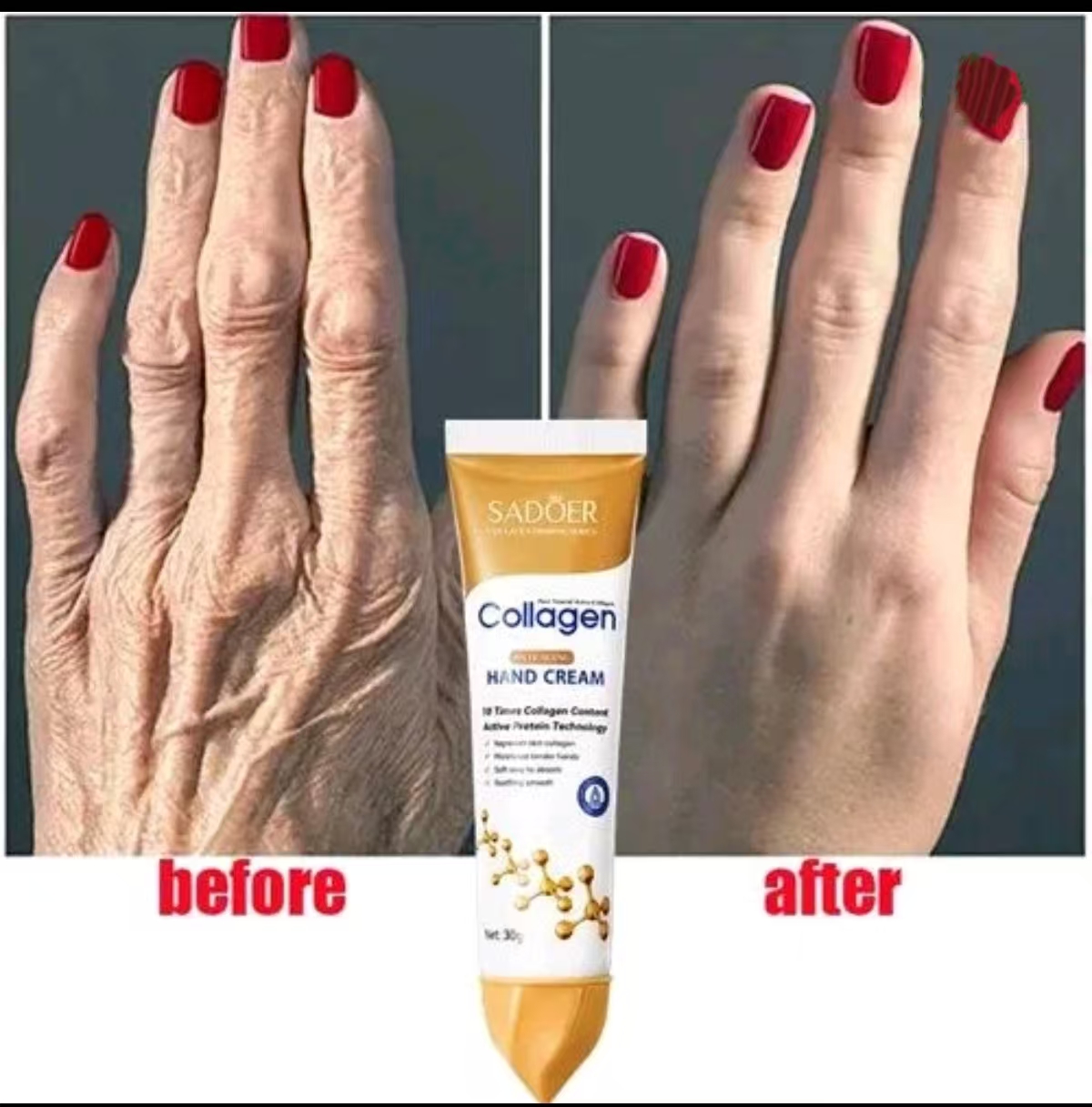 Collagen Anti Wrinkle Hand Cream, Moisturizing Repair Dry Cracked Rough Hands, Anti-Aging Whitening Nourishing Hand Lotion For African Dry Skin