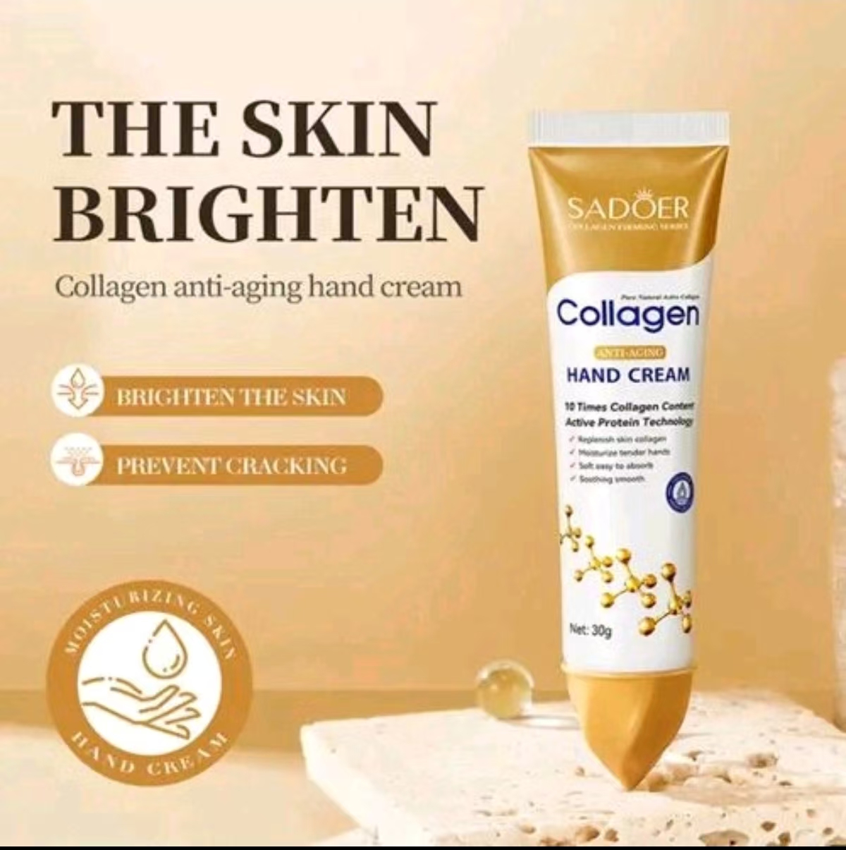 Collagen Anti Wrinkle Hand Cream, Moisturizing Repair Dry Cracked Rough Hands, Anti-Aging Whitening Nourishing Hand Lotion For African Dry Skin