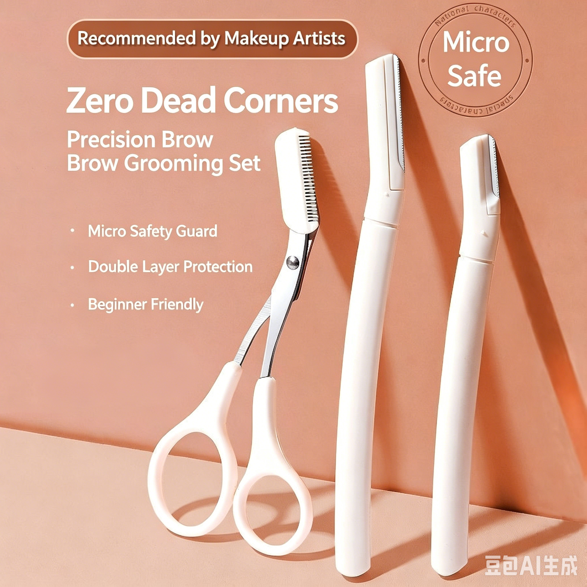 3Pcs Safety Eyebrow Razor Trimmer Stainless Steel Facial Shaver Eyebrow Shaping Makeup Tool Unisex For Beginners