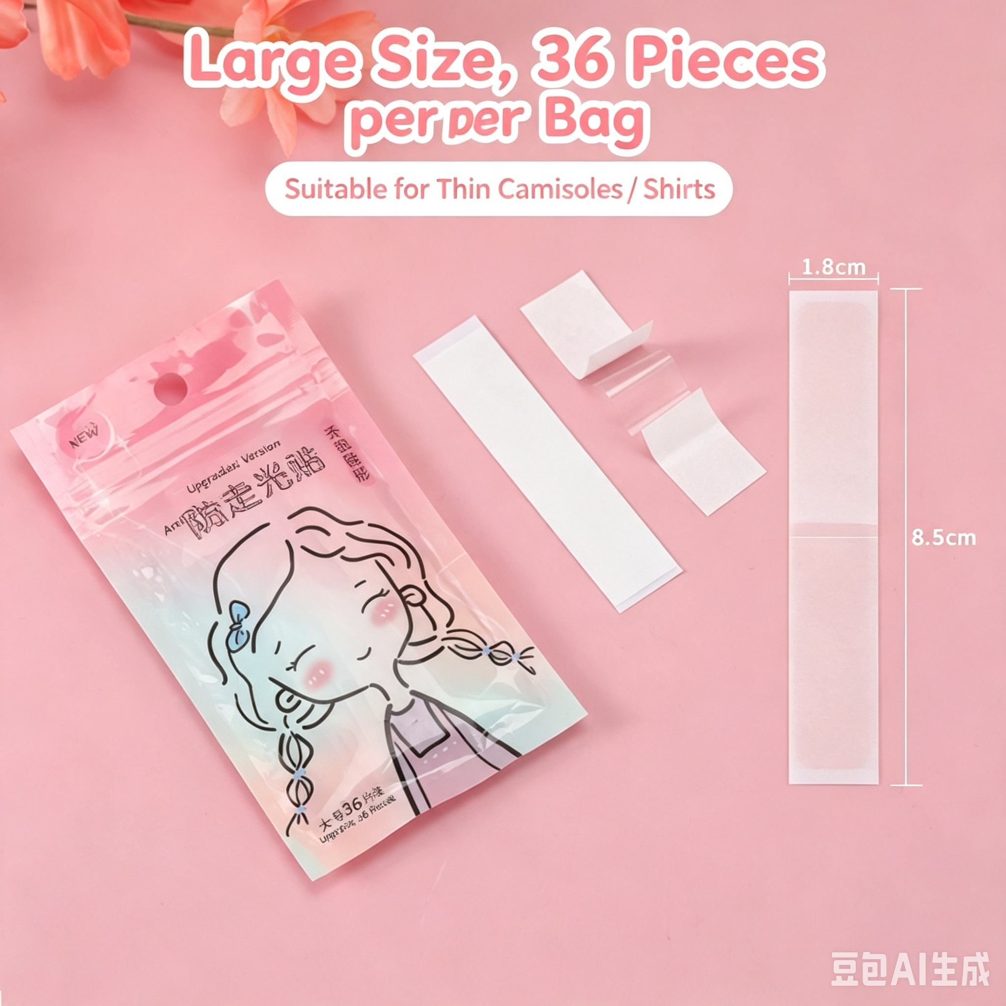 Invisible Anti-Leakage Clothing Tape Double Sided PET Anti Slip Anti-Light Sticker For Dress Shirt Camisole Suit Tie Unisex
