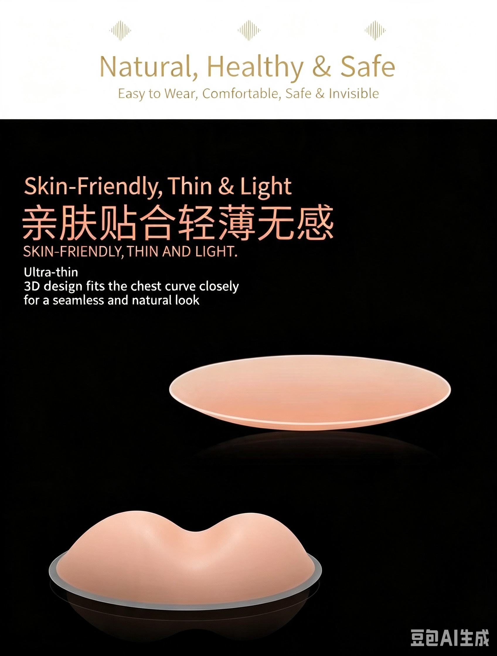 Reusable Invisible Silicone Nipple Covers, Anti-Convex Point Adhesive Breast Pasties, Thin No Trace Nipple Pads, Flower & Round 2 Styles for Women Outfits