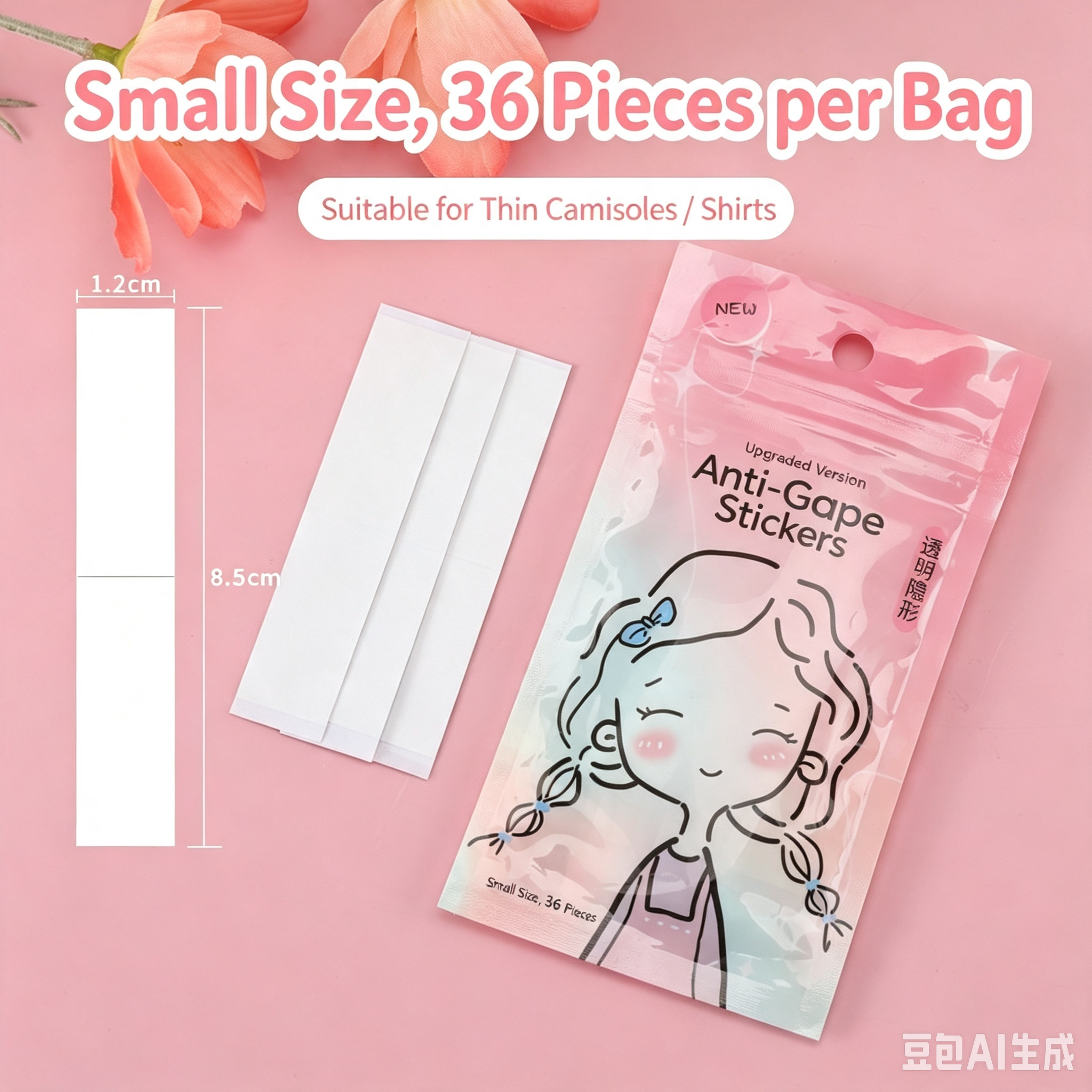 Invisible Anti-Leakage Clothing Tape Double Sided PET Anti Slip Anti-Light Sticker For Dress Shirt Camisole Suit Tie Unisex