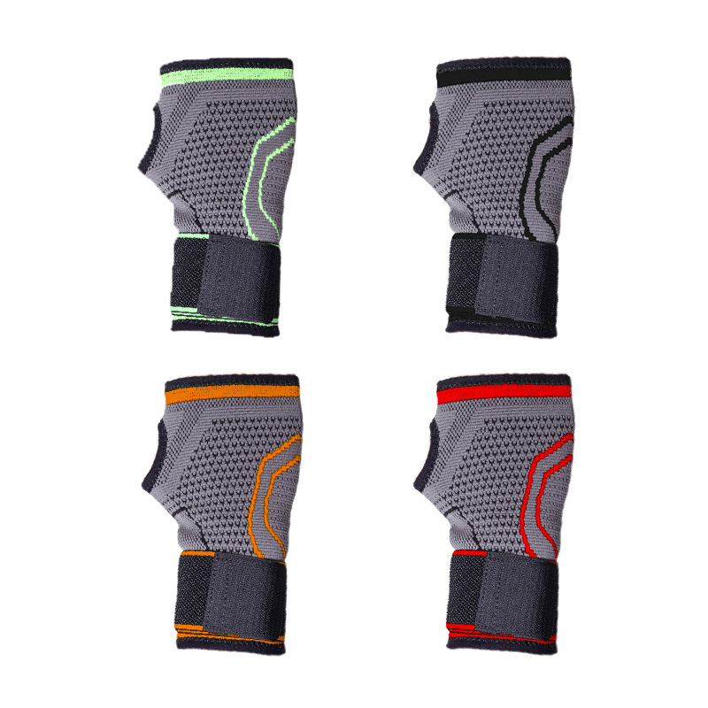 Knitted Wrist Support Palm Brace Compression Hand Glove Adjustable Strap for Gym Weight Lifting Cycling Badminton Sports Hand Protection