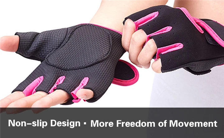 Unisex Half Finger Sports Gloves Anti‑Slip Shock‑Absorbing Breathable Gym Fitness Gloves for Cycling Biking Weight Lifting Climbing Boating Fishing Workout