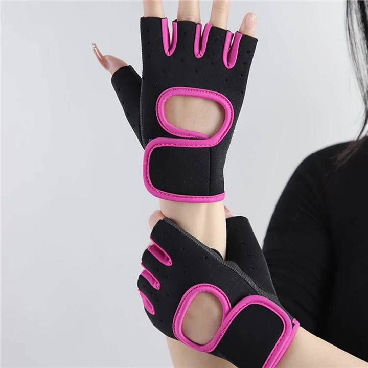 Unisex Half Finger Sports Gloves Anti‑Slip Shock‑Absorbing Breathable Gym Fitness Gloves for Cycling Biking Weight Lifting Climbing Boating Fishing Workout