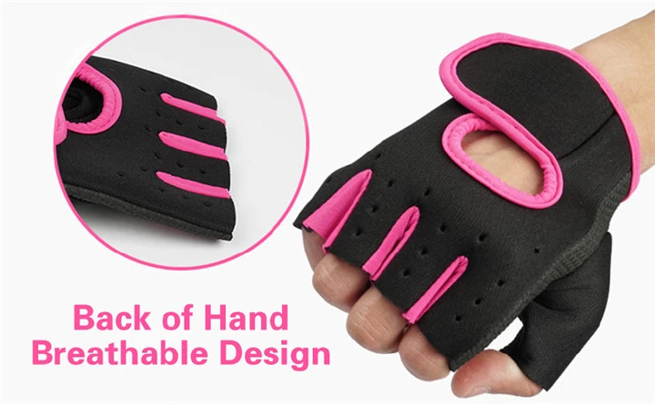 Unisex Half Finger Sports Gloves Anti‑Slip Shock‑Absorbing Breathable Gym Fitness Gloves for Cycling Biking Weight Lifting Climbing Boating Fishing Workout