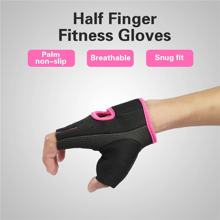 Unisex Half Finger Sports Gloves Anti‑Slip Shock‑Absorbing Breathable Gym Fitness Gloves for Cycling Biking Weight Lifting Climbing Boating Fishing Workout