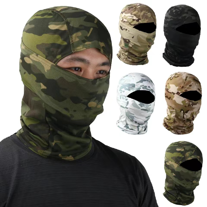 Tactical Camouflage Balaclava Full Face Mask Windproof Breathable Hood for Airsoft Wargame CS Hunting Cycling Motorcycle Outdoor Sports