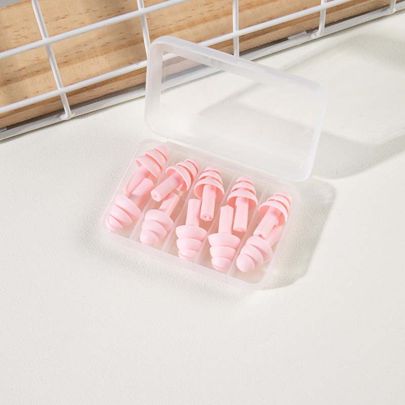 Silicone Swimming Ear Plugs 5 Pairs Reusable Washable Waterproof Earplugs Noise Reduction Ear Protector for Swimming Rafting Shower