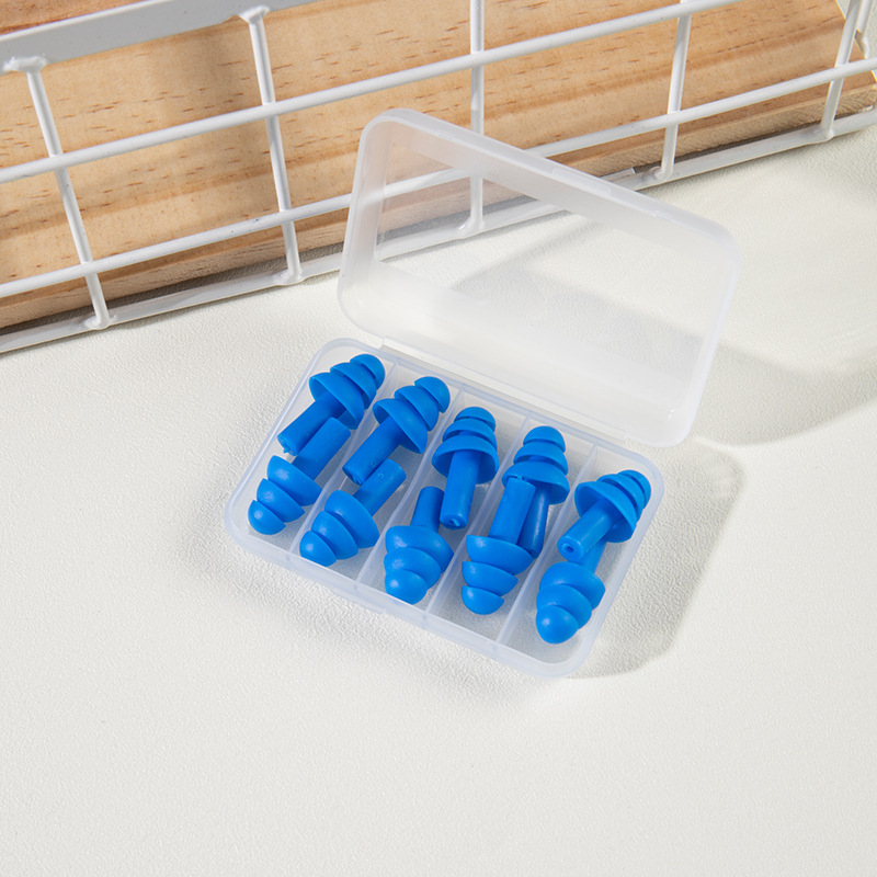 Silicone Swimming Ear Plugs 5 Pairs Reusable Washable Waterproof Earplugs Noise Reduction Ear Protector for Swimming Rafting Shower