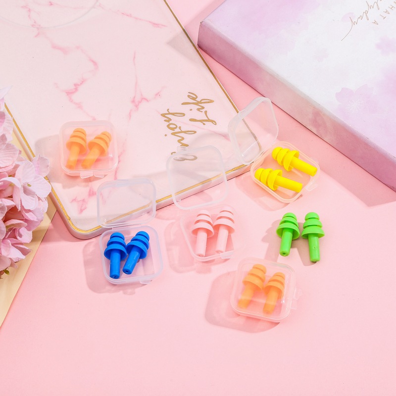 Silicone Swimming Ear Plugs 5 Pairs Reusable Washable Waterproof Earplugs Noise Reduction Ear Protector for Swimming Rafting Shower