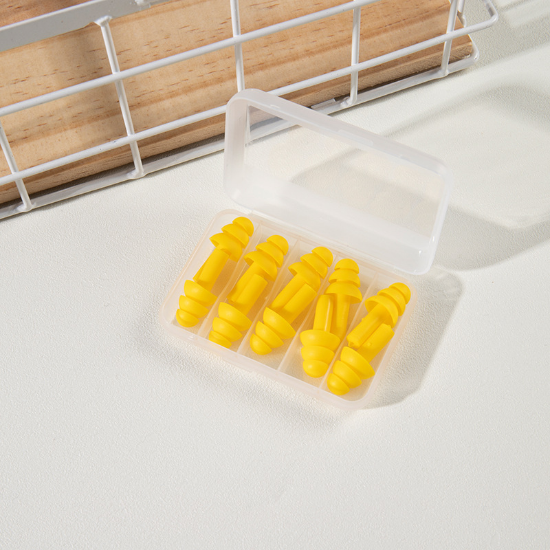 Silicone Swimming Ear Plugs 5 Pairs Reusable Washable Waterproof Earplugs Noise Reduction Ear Protector for Swimming Rafting Shower