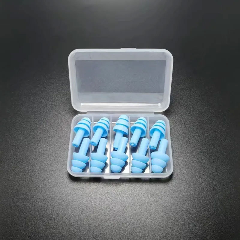 Silicone Swimming Ear Plugs 5 Pairs Reusable Washable Waterproof Earplugs Noise Reduction Ear Protector for Swimming Rafting Shower