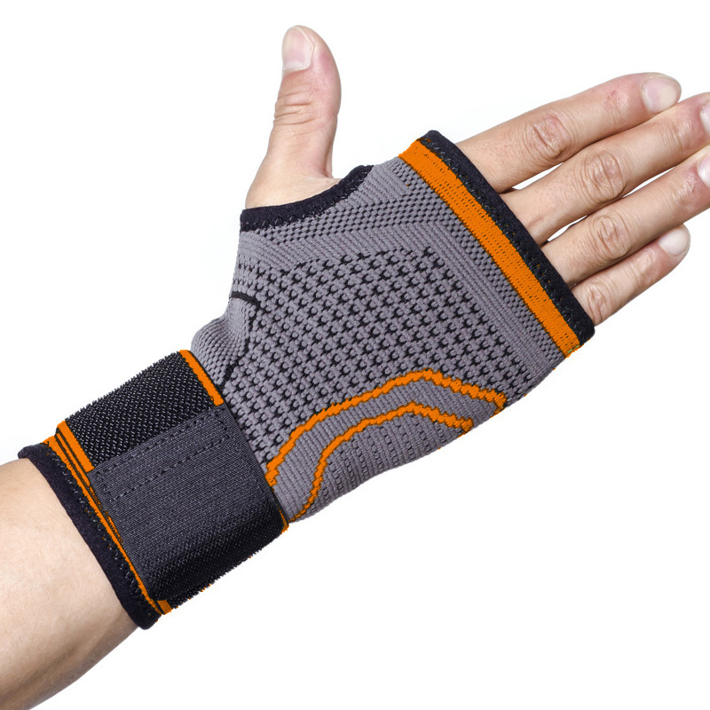 Knitted Wrist Support Palm Brace Compression Hand Glove Adjustable Strap for Gym Weight Lifting Cycling Badminton Sports Hand Protection