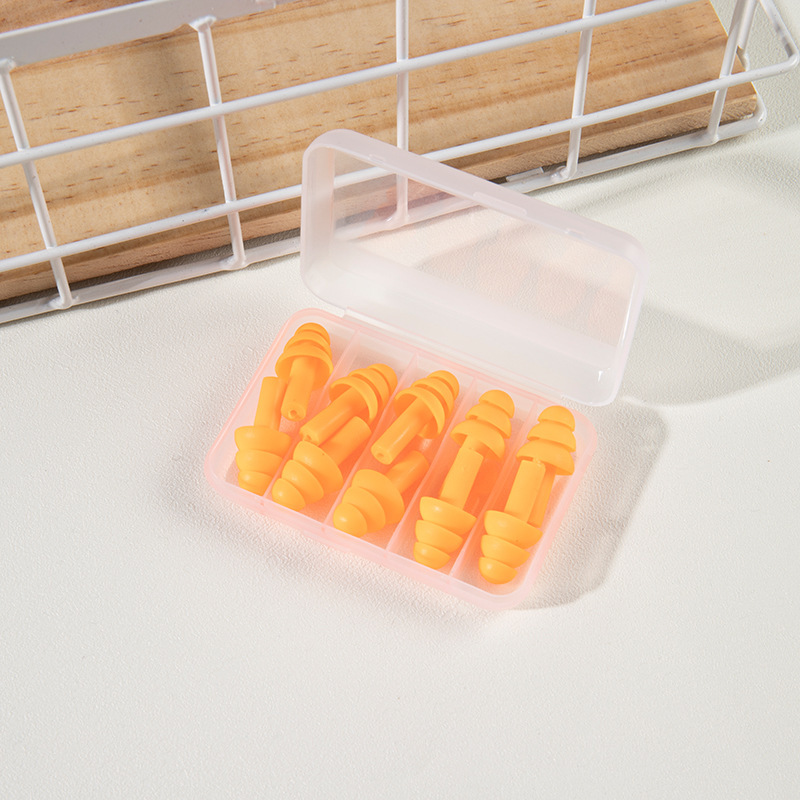 Silicone Swimming Ear Plugs 5 Pairs Reusable Washable Waterproof Earplugs Noise Reduction Ear Protector for Swimming Rafting Shower