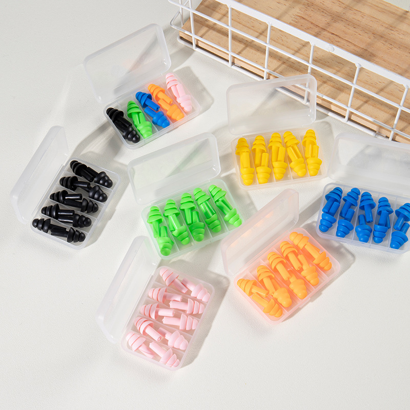 Silicone Swimming Ear Plugs 5 Pairs Reusable Washable Waterproof Earplugs Noise Reduction Ear Protector for Swimming Rafting Shower
