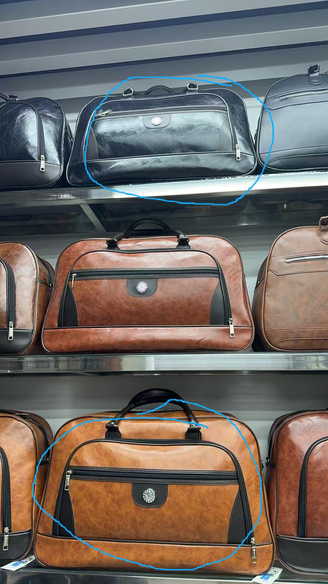 Large-Capacity Business Travel Casual Fashionable Waterproof Short-Distance Crossbody Pu Leather Travel Bag