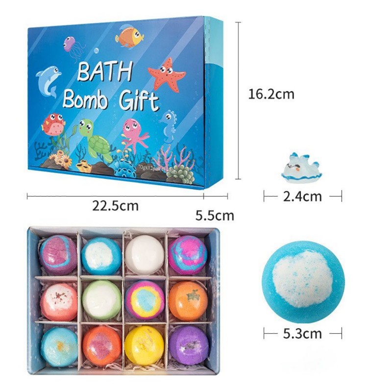 Toy Bath Salt Ball Set Of 50g - Bursting Christmas Bubble Balls For Bathing Balls