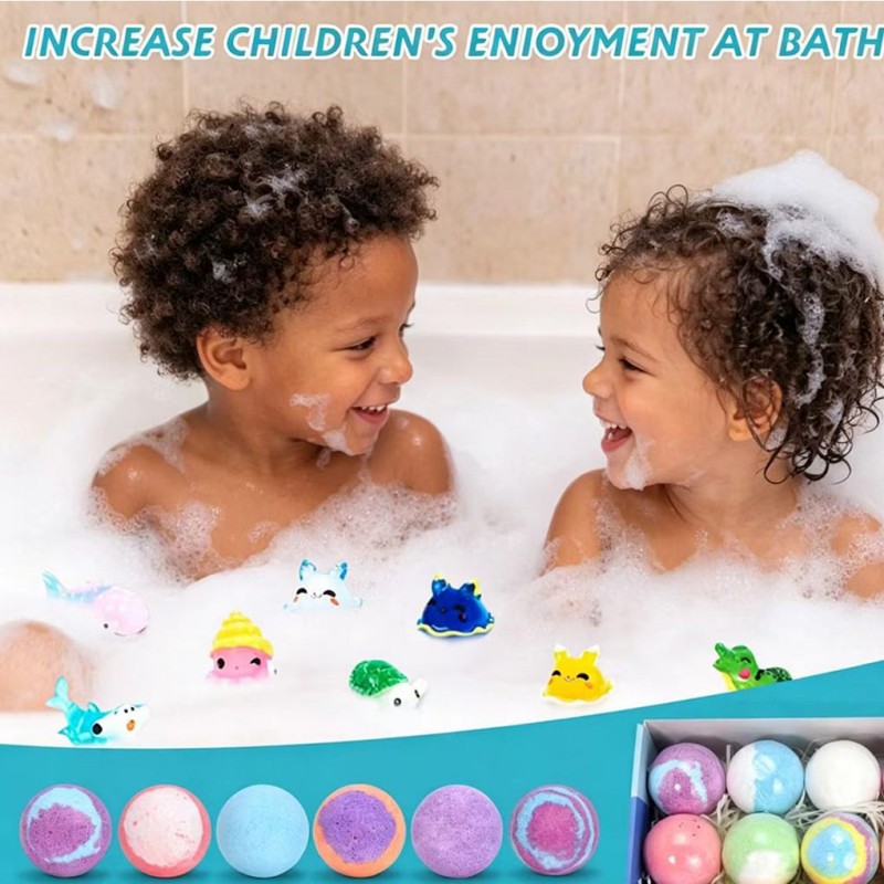 Toy Bath Salt Ball Set Of 50g - Bursting Christmas Bubble Balls For Bathing Balls