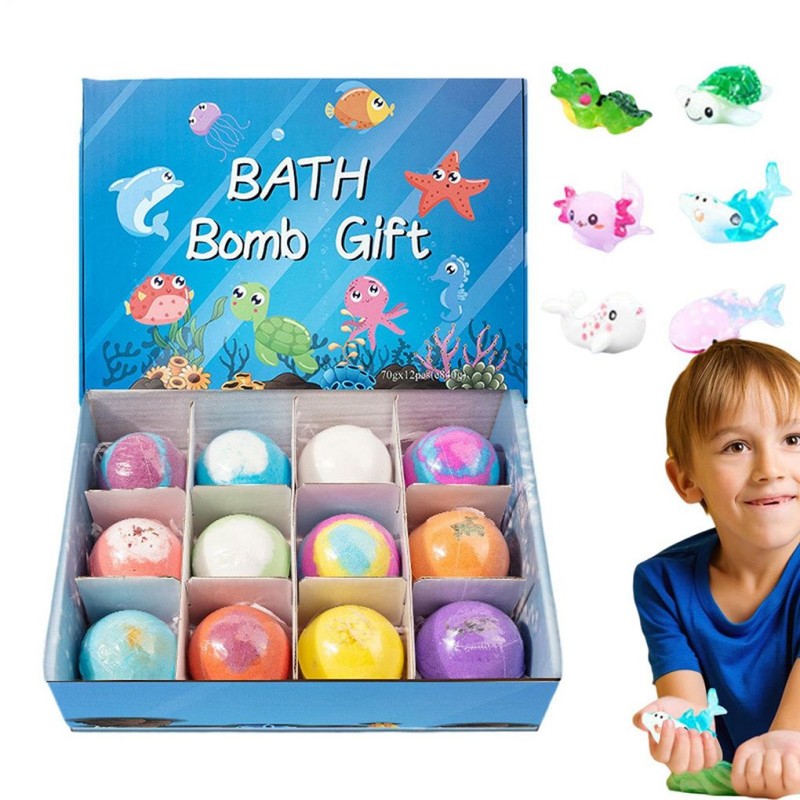 Toy Bath Salt Ball Set Of 50g - Bursting Christmas Bubble Balls For Bathing Balls