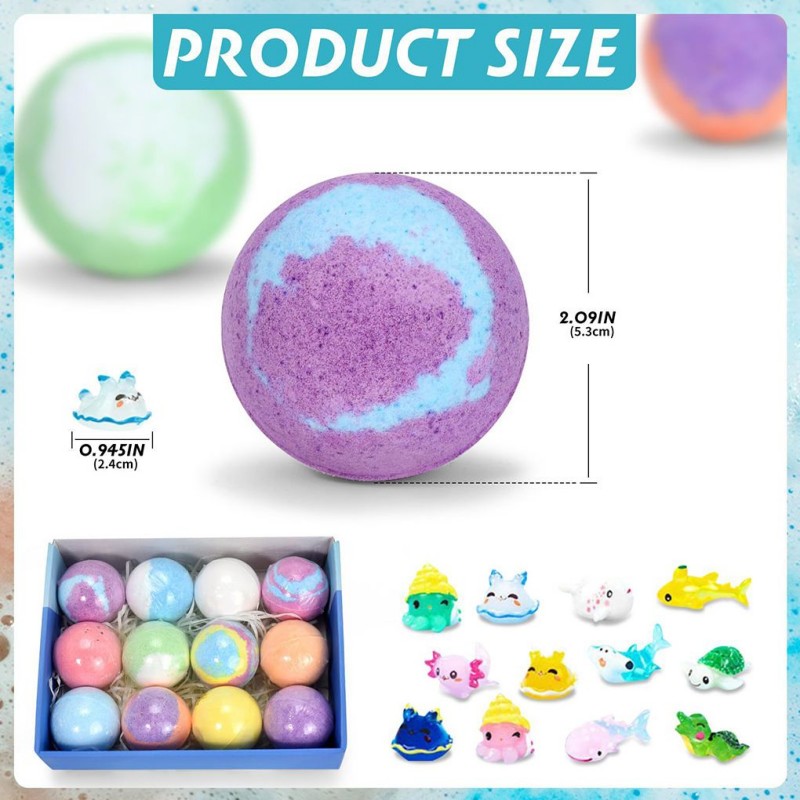 Toy Bath Salt Ball Set Of 50g - Bursting Christmas Bubble Balls For Bathing Balls