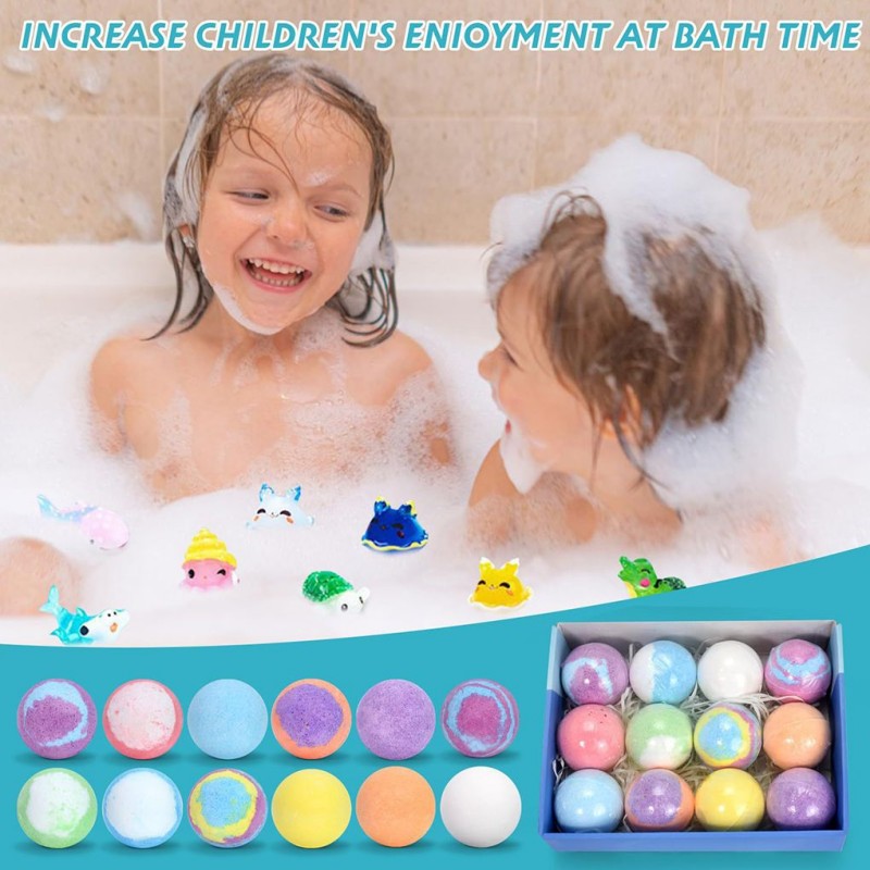 Toy Bath Salt Ball Set Of 50g - Bursting Christmas Bubble Balls For Bathing Balls