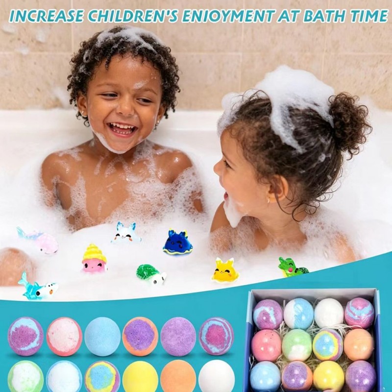 Toy Bath Salt Ball Set Of 50g - Bursting Christmas Bubble Balls For Bathing Balls