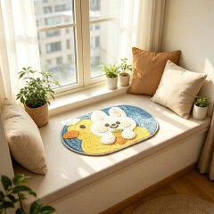 Bathroom Water-Absorbing Mat - Imitation Wool Silica Gel Floor Mat - Bathroom Anti-Slip Quick-Drying Soft Foot Mat