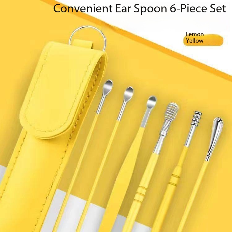 Ear cleaning kit - stainless steel spiral-shaped ear pick set - six-piece set for easy and efficient ear cleaning. Durable, multi-functional and portable. Perfect for cleaning ears. view 8