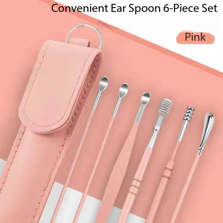 Ear cleaning kit - stainless steel spiral-shaped ear pick set - six-piece set for easy and efficient ear cleaning. Durable, multi-functional and portable. Perfect for cleaning ears. view 9