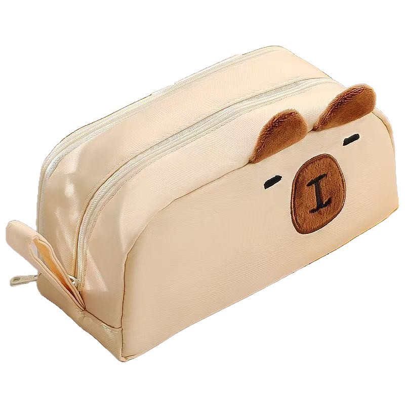 Cat Ear Stationery Bag - 3D Cute Animal Pen Holder - High Appearance Quality - Large Capacity - Handheld - Stand-Up Ears - Suitable for Both Boys and Girls - Student Stationery Bag