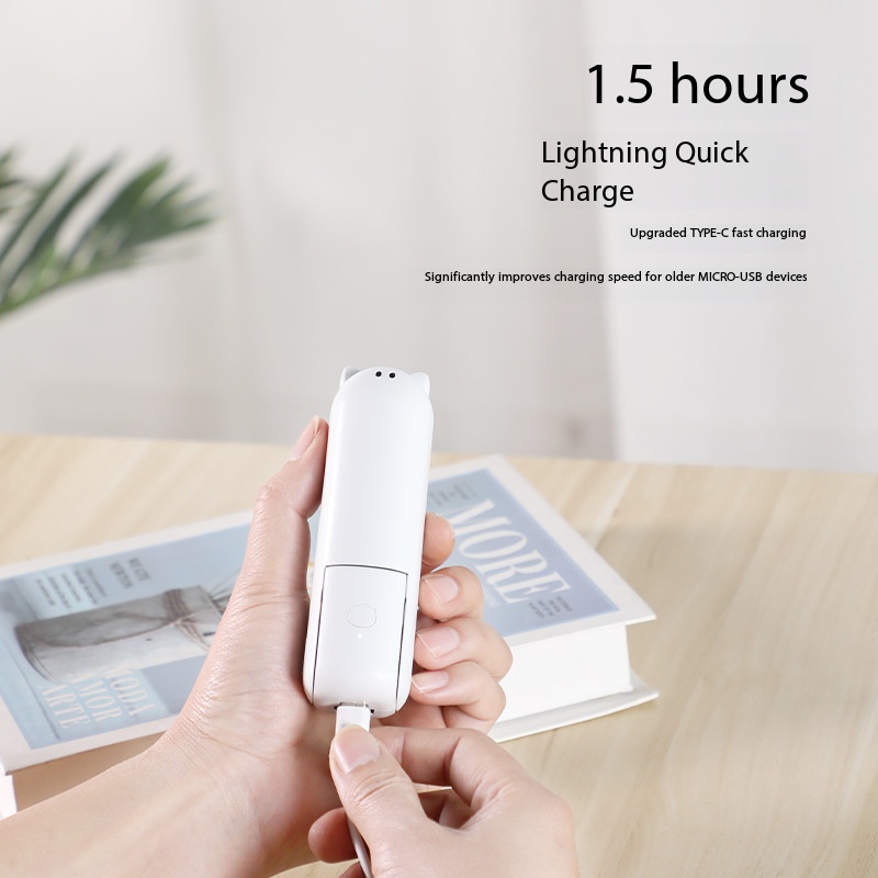 Portable fan and power bank combined USB rechargeable 3-speed mini handheld foldable fan. Handheld small pocket travel fan. Equipped with a convenient power bank.