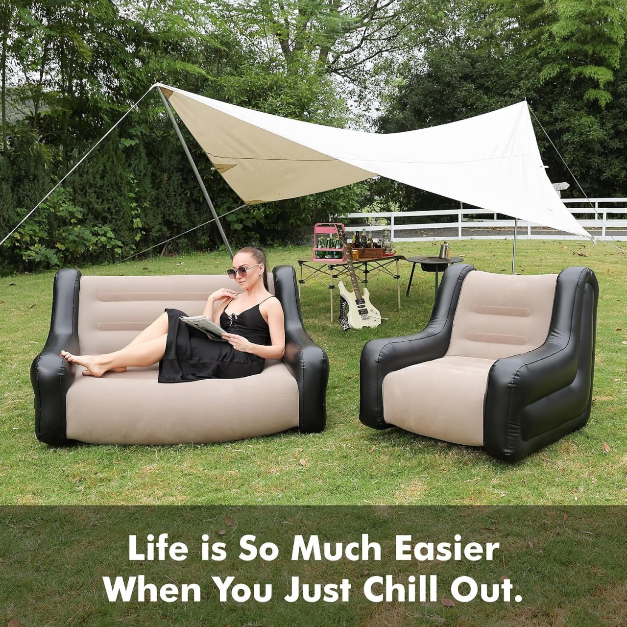 Large Inflatable Leisure Chair, Inflatable Sofa Chair for Outdoor and Indoor Use