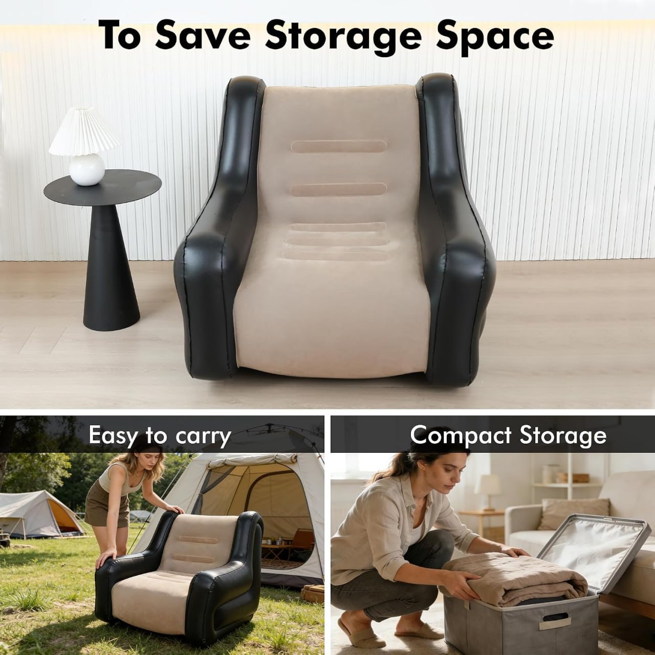 Large Inflatable Leisure Chair, Inflatable Sofa Chair for Outdoor and Indoor Use