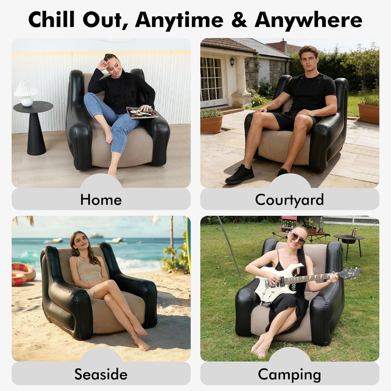 Large Inflatable Leisure Chair, Inflatable Sofa Chair for Outdoor and Indoor Use