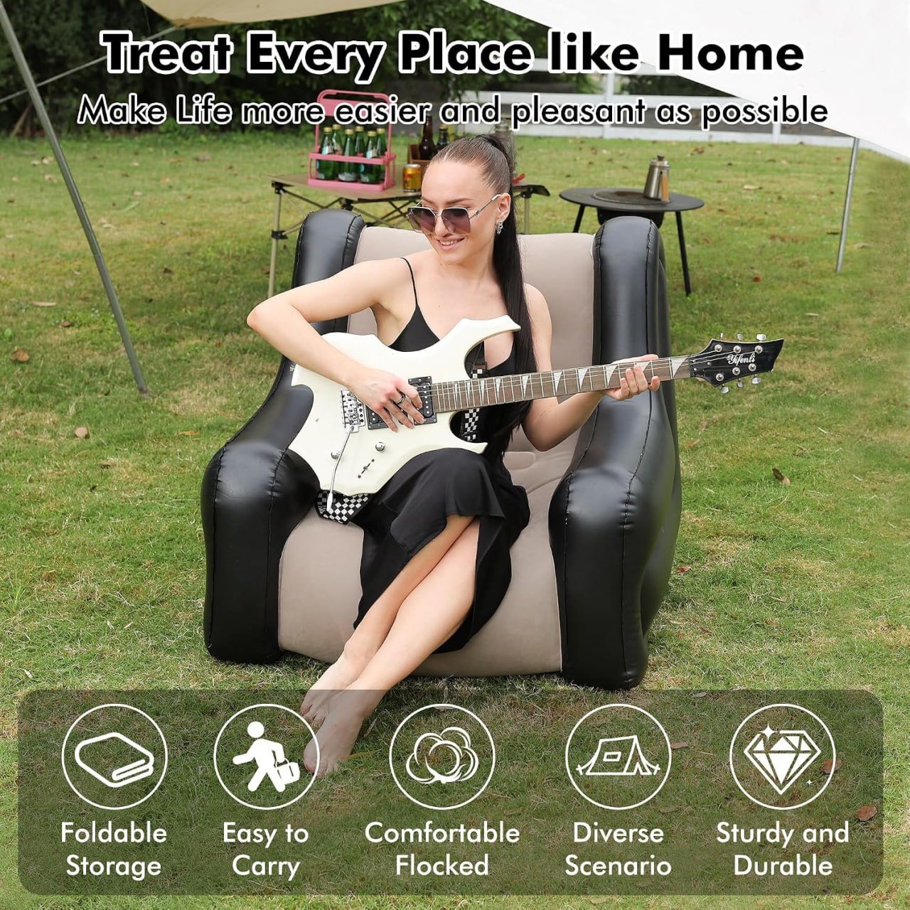 Large Inflatable Leisure Chair, Inflatable Sofa Chair for Outdoor and Indoor Use