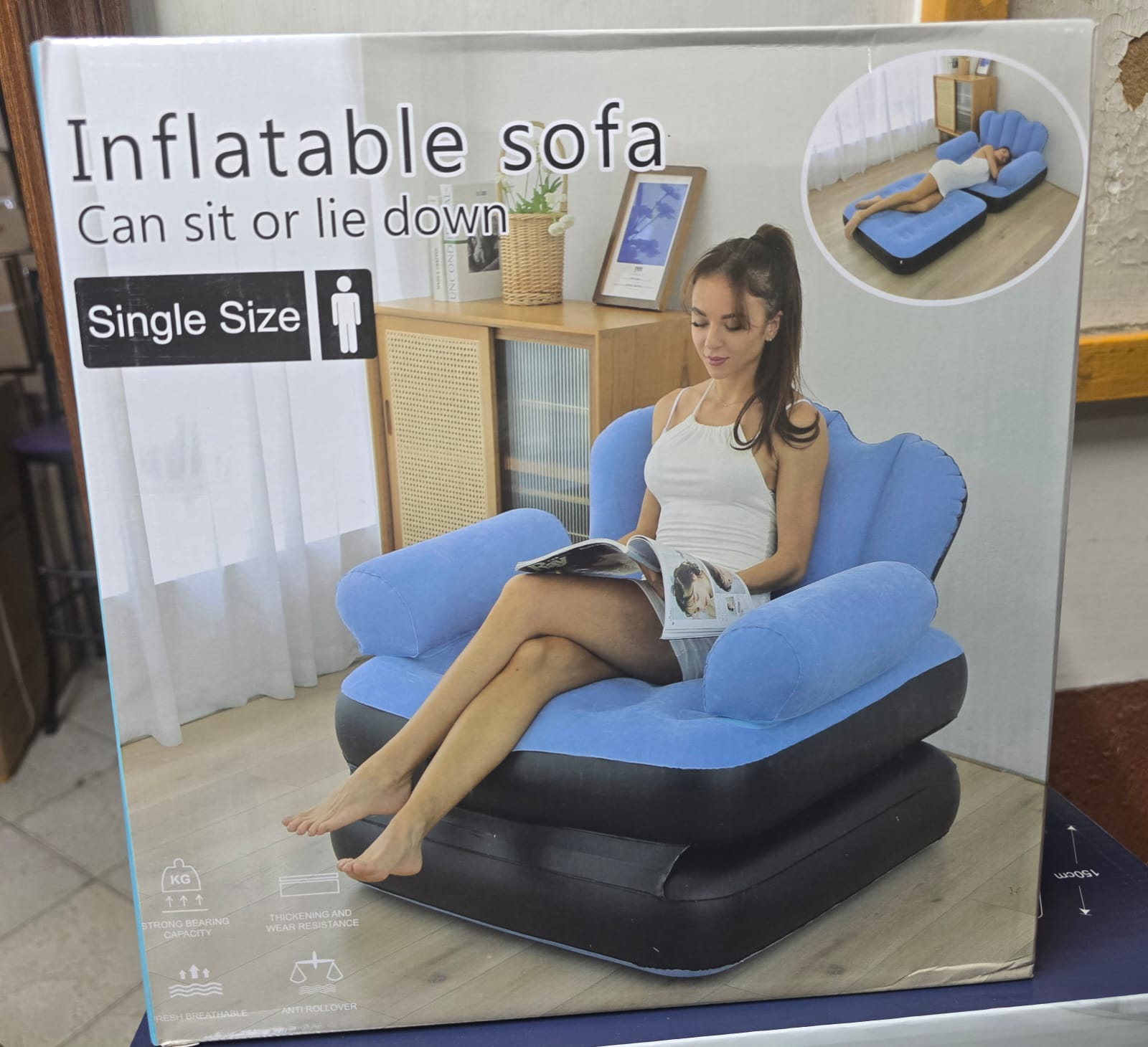 Inflatable Sofa – Portable Air Couch, Comfortable Inflatable Lounge Chair for Home, Camping & Outdoor Use