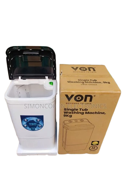 Von 9KG Single Tub Washing Machine – Semi-Automatic Top Load Washer | Powerful Motor | Compact & Energy Efficient