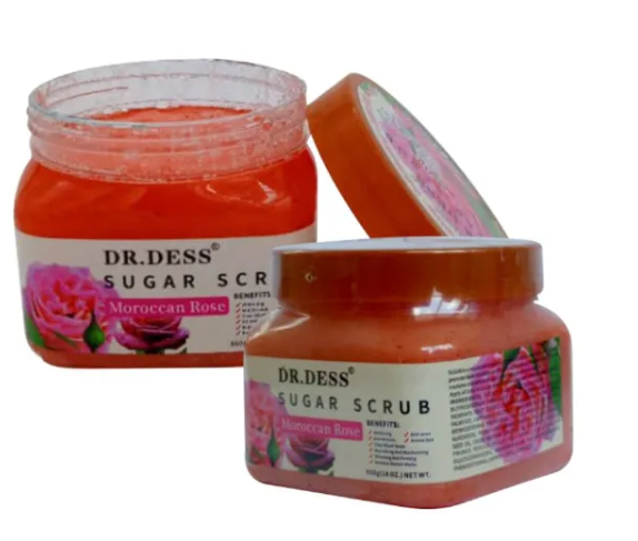 DR.DESS Moroccan Rose Body Scrub Bath Brightening & Lightening Spa Scrub Exfoliating Sugar Scrub