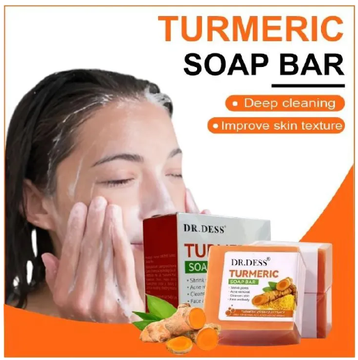 DR.DESS Turmeric Soap Anti Acne Skin Repair Deep Cleaning Skin Cleanser Soap Reducing Inflammation For Body and Face