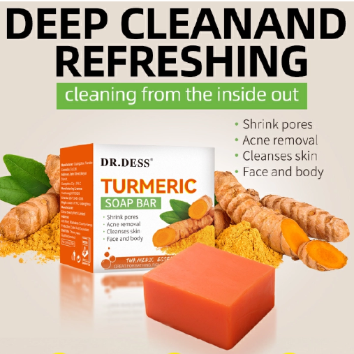 DR.DESS Turmeric Soap Anti Acne Skin Repair Deep Cleaning Skin Cleanser Soap Reducing Inflammation For Body and Face
