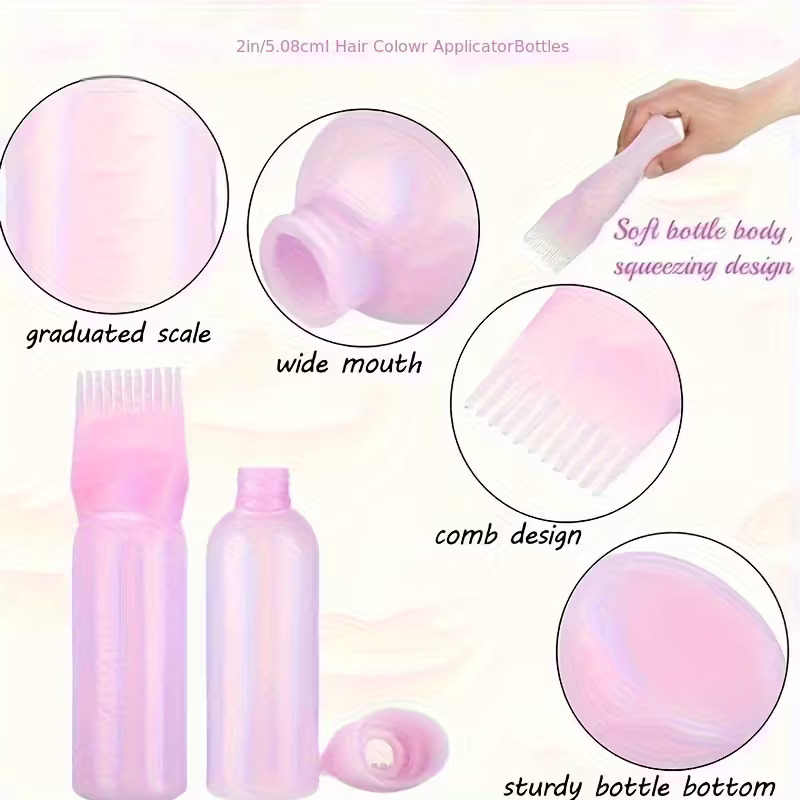 60ML Salon Empty Hair Dye Bottle With Applicator Brush Dispensing Hair Coloring Dyeing Bottles Hairdressing Styling Tool