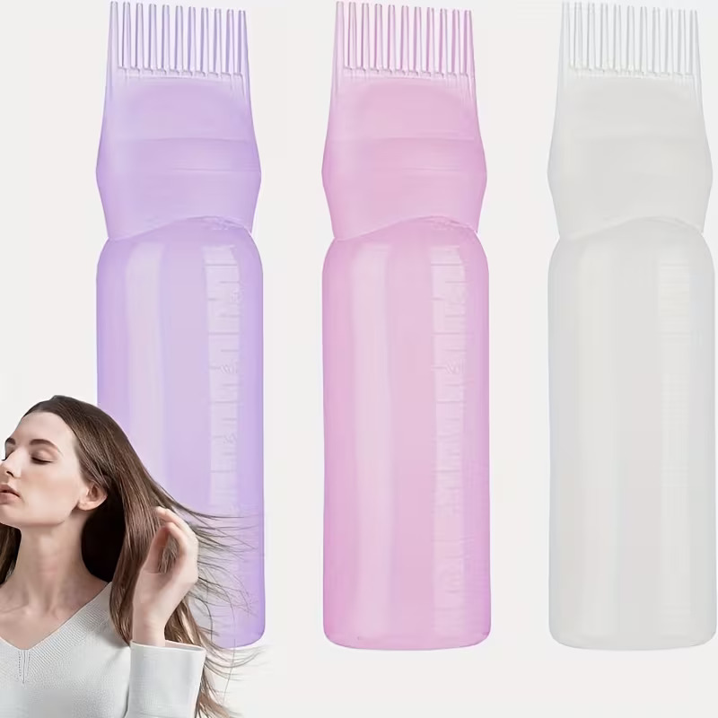 60ML Salon Empty Hair Dye Bottle With Applicator Brush Dispensing Hair Coloring Dyeing Bottles Hairdressing Styling Tool