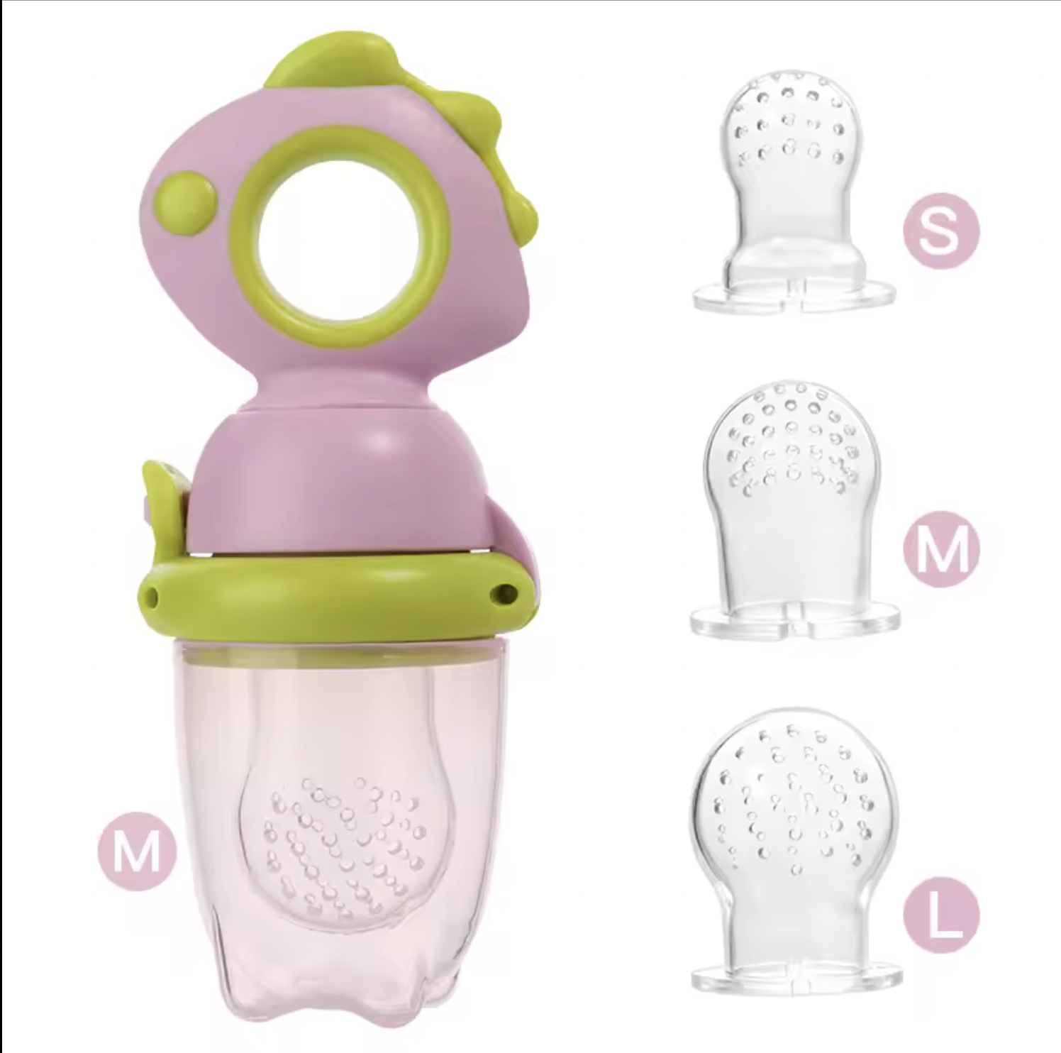 Rotating Push-type Food Grade Silicone Fruit and Vegetable Feeder For Infants Baby, Dinosaur Shape Toddlers Supplementary Food
