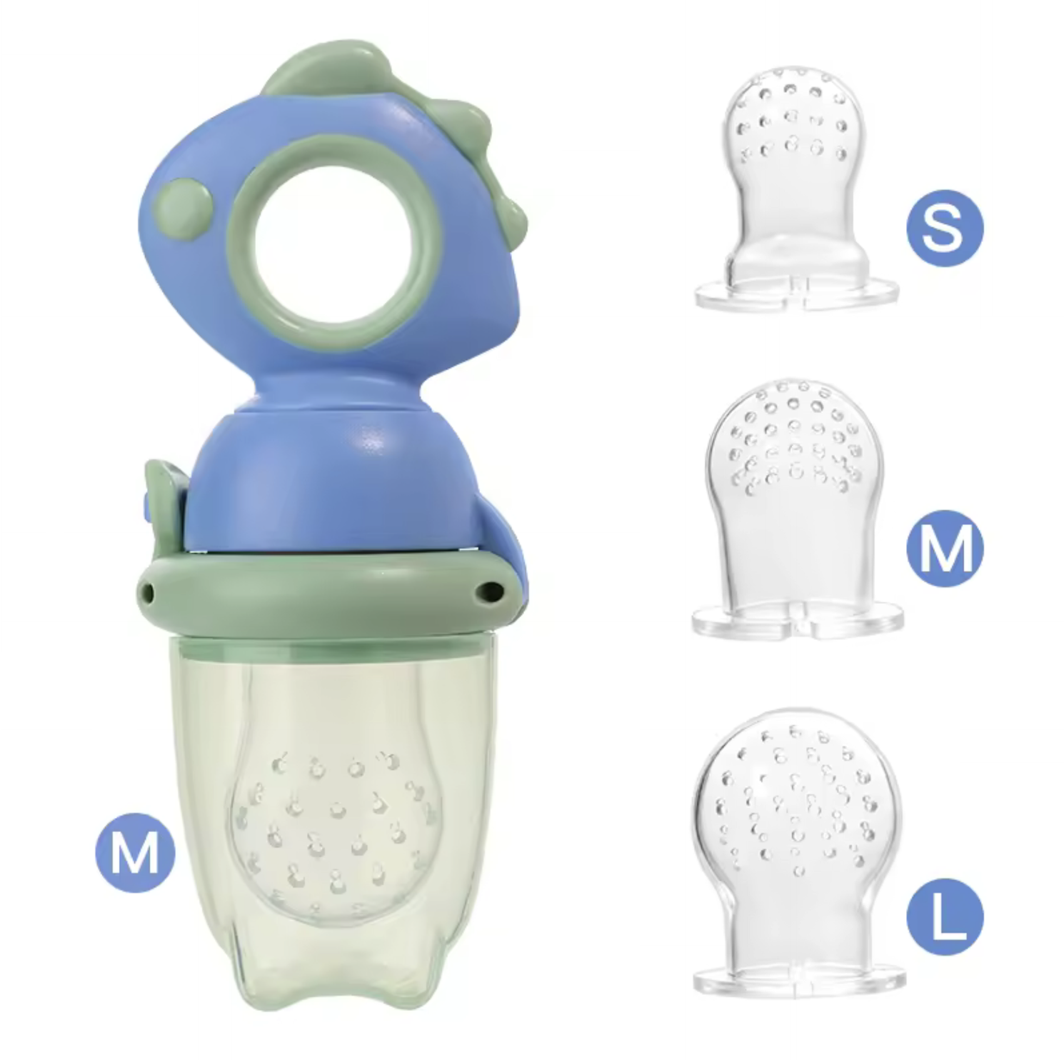 Rotating Push-type Food Grade Silicone Fruit and Vegetable Feeder For Infants Baby, Dinosaur Shape Toddlers Supplementary Food